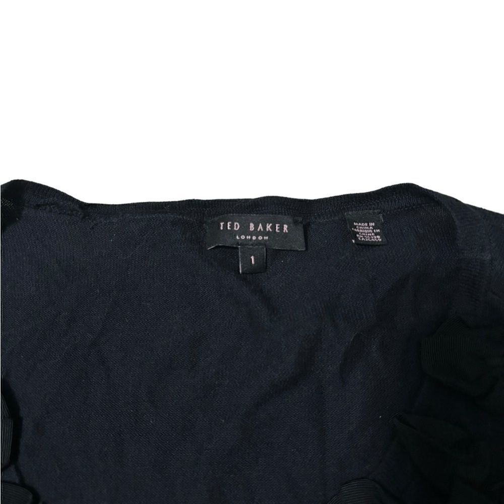 Ted Baker Black Ruffle Button Down Blouse - Picture 4 of 5